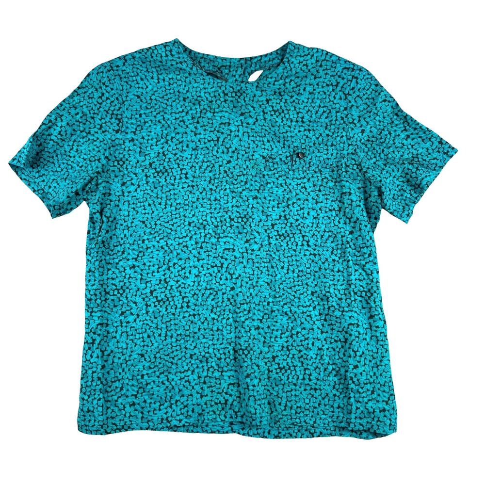 Country Sophisticates Pendleton Blouse Women's 10 Blue USA Shoulder Pads Top VTG